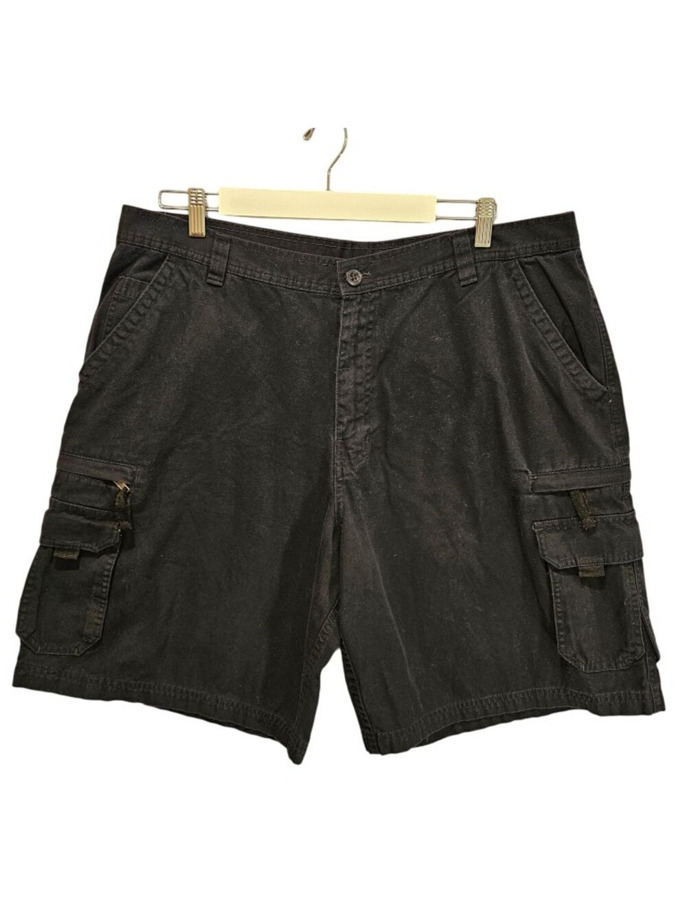 Big Dogs Mens Cargo Shorts 40 Black Canvas 100% Cotto  gorpcore work outdoor